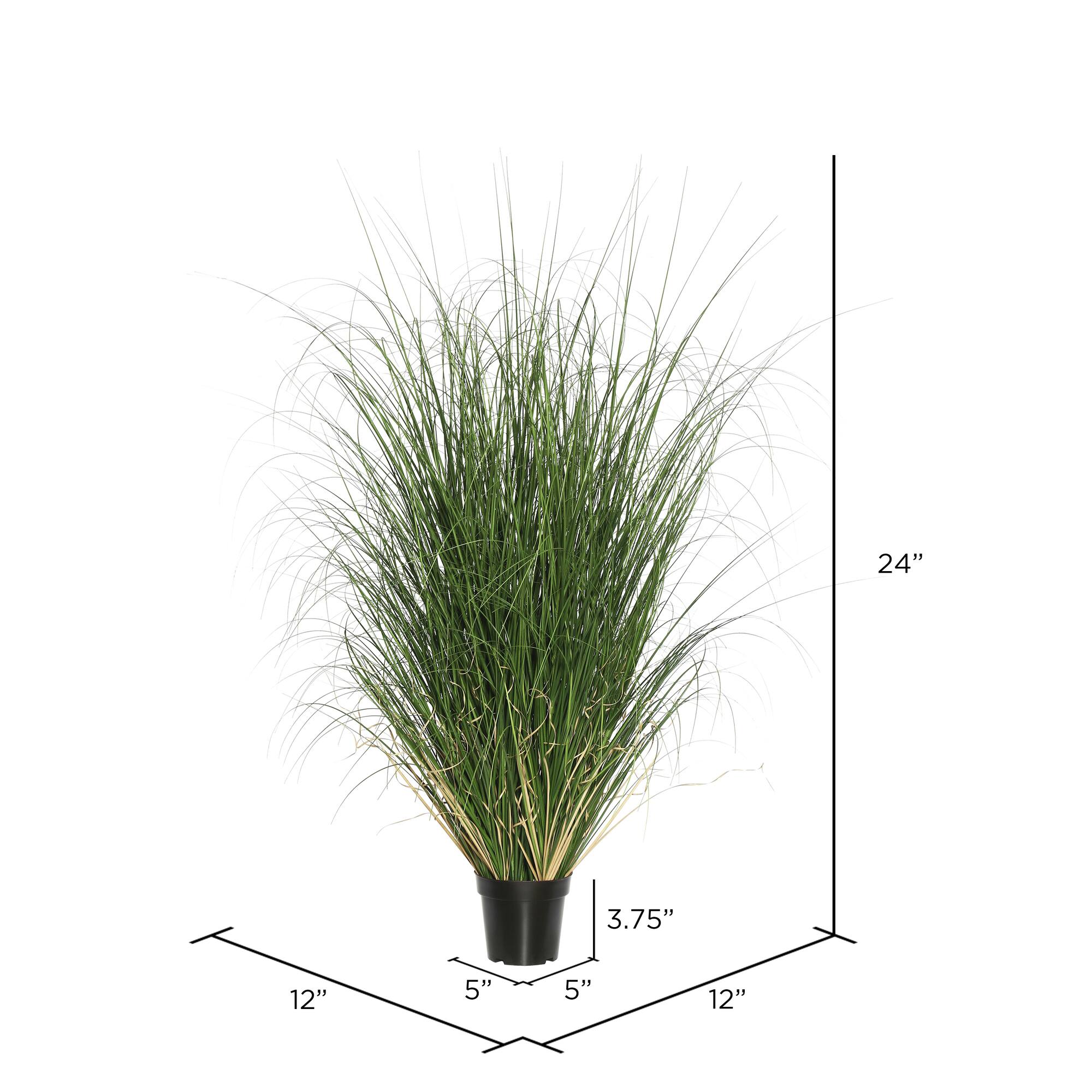 Artificial Potted Green Curled Grass